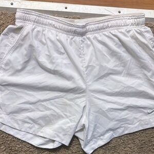 Nike Dri-Fit Woman’s Md White Athletic Shorts Mesh Sides Inner Liner Like New